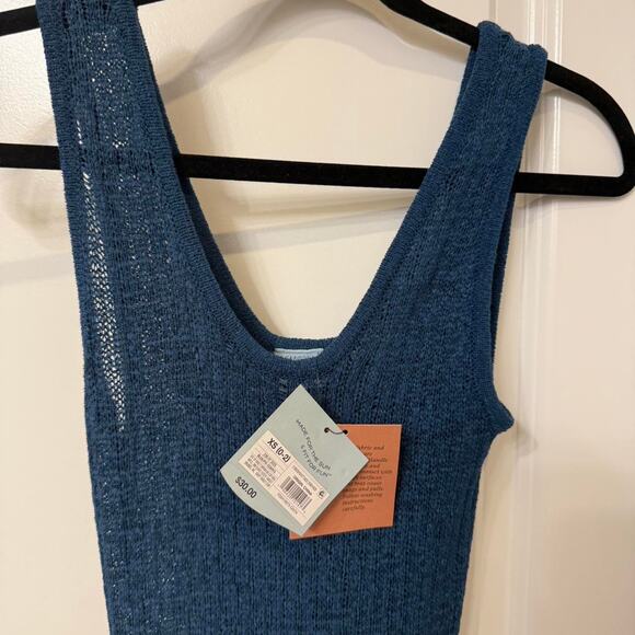 Navy blue knit midi dress - Picture 2 of 3